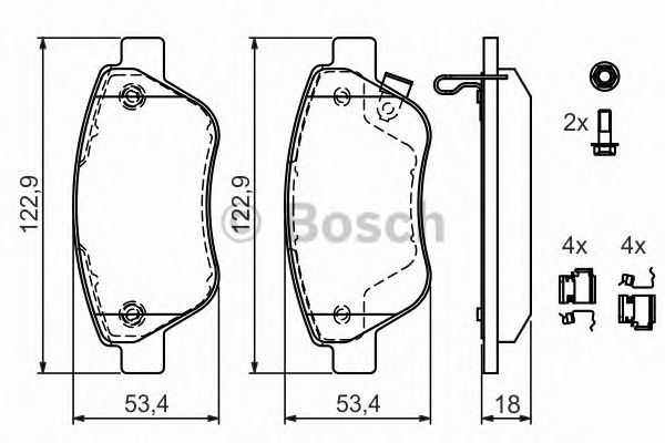 0986494092 BOSCH Гальмівні колодки до дисків BP10020