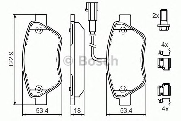 0986494113 BOSCH Гальмівні колодки до дисків BP10230