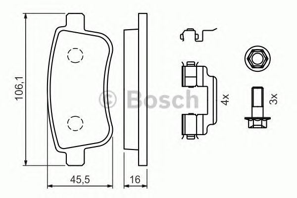 0986494384 BOSCH Гальмівні колодки до дисків BP12921