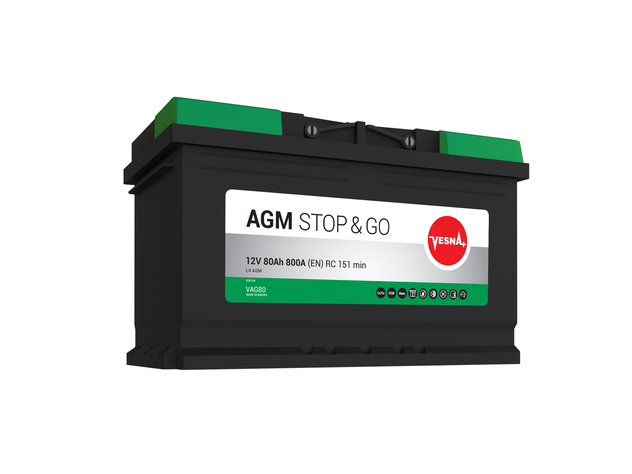 80 Ah/12V NEW!!!! Vesna AGM Euro (0)1