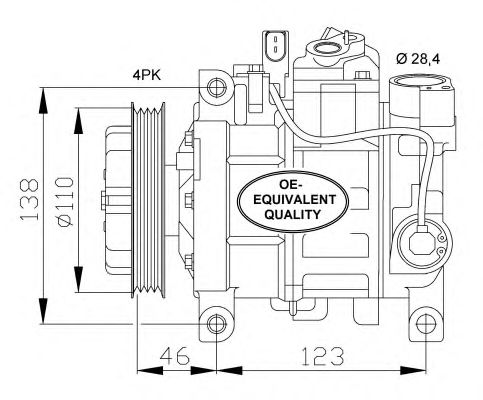 32105 NRF компресор кондиціонера Audi A6 2.5TDI 00-05/A4 01-1