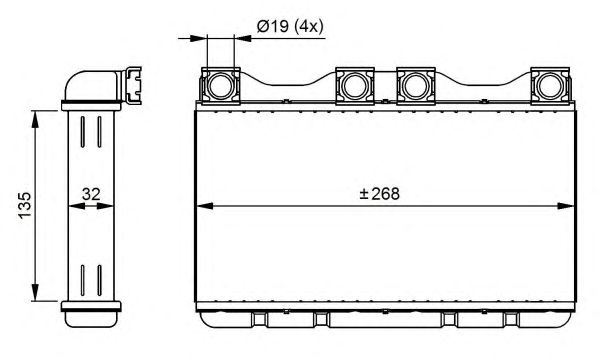 54283 NRF Радіатор опалювання салону BMW 7(E38)1