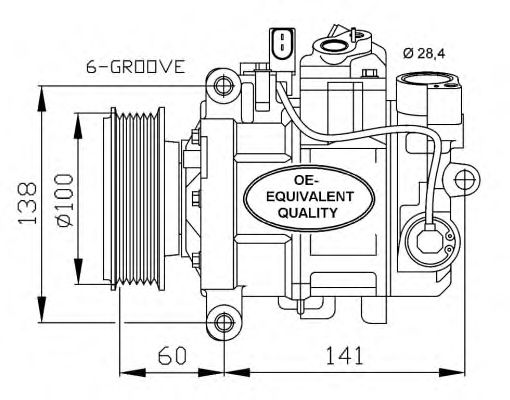 32263 NRF компресор кондиціонера Audi A4/A5/A6/A8/Q5 1.6-3.01