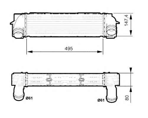 30524 NRF Радіатор інтеркулера BMW X3 (F25)/X4 (F26) 1.6/2.01