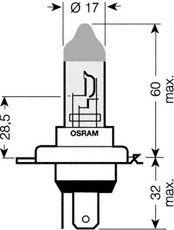 64193ULT-HCB-DUO OSRAM Лампа H4 12V 60/55W P43T ULTRA LIFE1
