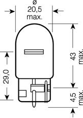 7505-BLI OSRAM W21W 12V 21W W3X16D ORIGINAL1