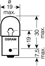 5008ULT-BLI2 OSRAM Лампа R10W 12V 10W BA15S ULTRA LIFE1