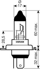 64185-FS OSRAM Лампа HS1 12V 35/35W PX43T ORIGINAL1