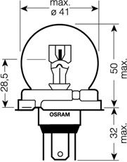 64199SB-FS OSRAM Лампа H4 24V 75/70W P45T SUPER BRIGHT1