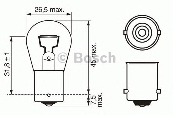 1987302501 BOSCH Лампа P21W 24V BA15S P21W Trucklight (10 шт.)1