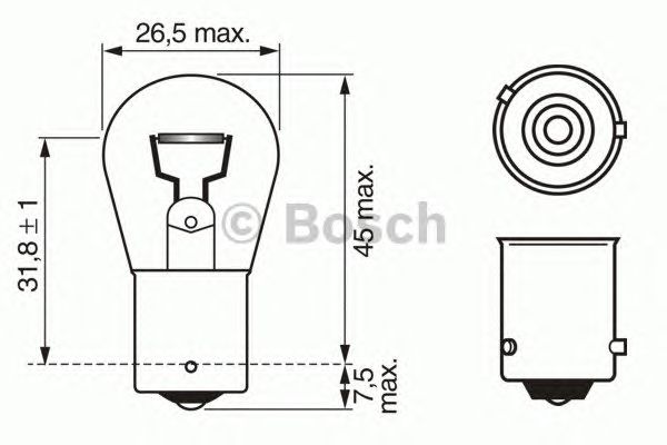 1987302213 BOSCH Лампа PY21W 12V BAU15S PURE LIGHT (10 шт.)1