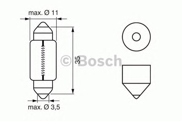 1987302228 BOSCH Лампа C10W 12V 10W SV8,5-8 PURE LIGHT 35мм (10 шт.)1