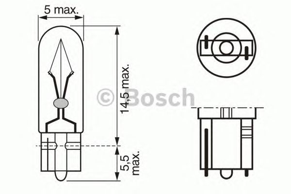 1987302504 BOSCH Лампа W1,2W 24V 1,2W W2X4,6D Trucklight (10 шт.)0