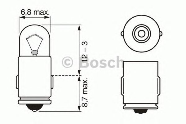 1987302224 BOSCH Лампа W2W 12V 2W BA7S PURE LIGHT (10 шт.)0