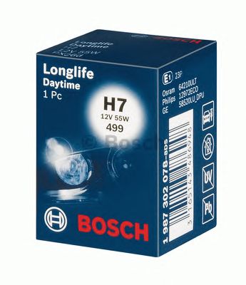 1987302078 BOSCH Лампа H7 12V 55W PX26D LONGLIFE DAYTIME1