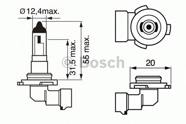 1987302083 BOSCH Лампа H10 12V BAU15S PY21W PURE LIGHT1
