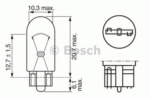 1987302516 BOSCH Лампа W2W 24V 2W W2,1X9,5D Trucklight (10 шт.)1