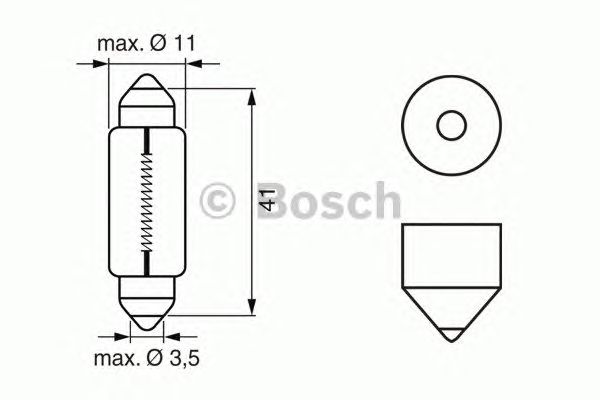 1987302225 BOSCH Лампа C5W 12V 5W SV8,5-8 PURE LIGHT 41мм (10 шт.)1