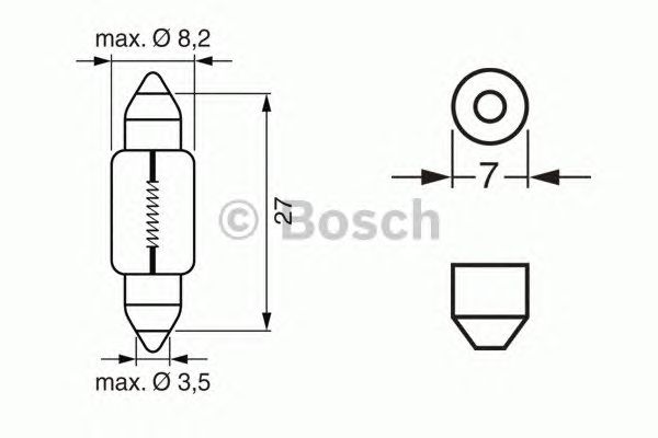 1987302528 BOSCH Лампа C3W 24V 528 3W SV7-8 Trucklight (10 шт.)1