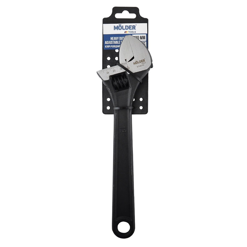 MOLDER Ключ розвідний посилений MOLDER 300мм, макс діаметр 33мм, Cr-V, HRC 44-45, вимірюв. шкла1