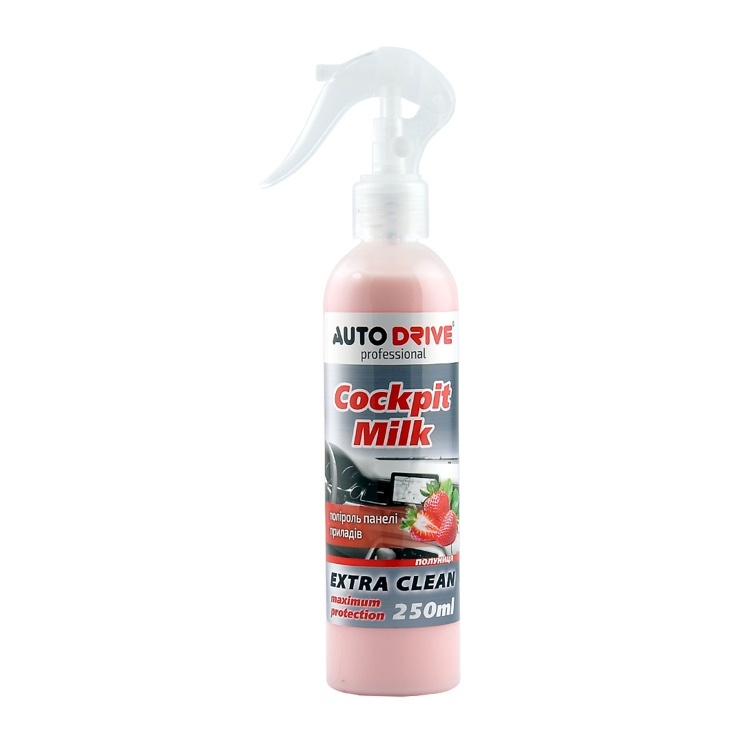 AUTO DRIVE Поліроль-молочко Auto Drive Cockpit Milk Полуниця 250ml (24шт/уп)1