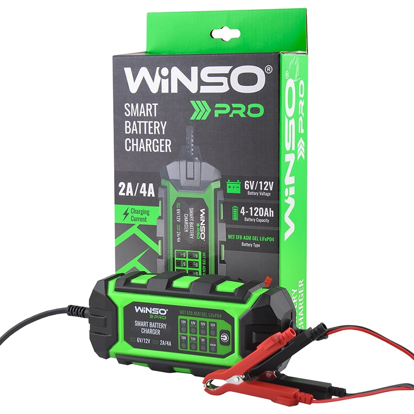 Зарядний пристрій АКБ WINSO PRO 8LEDs 4A, 6V/12V, 4-120Ah3