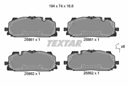 2586101 TEXTAR Гальмівні колодки до дисків1
