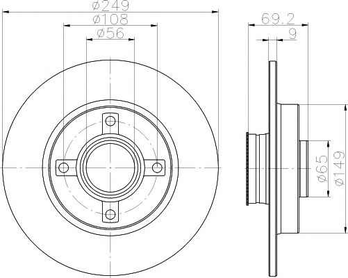 92202103 TEXTAR Диск гальмівний з підшипником та магнітним кільцем1