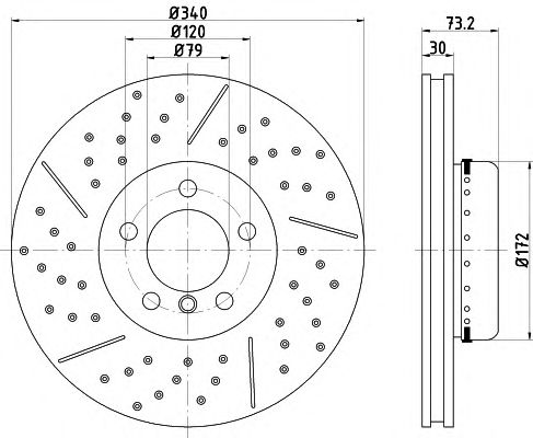 92265025 TEXTAR Диск гальмівний1
