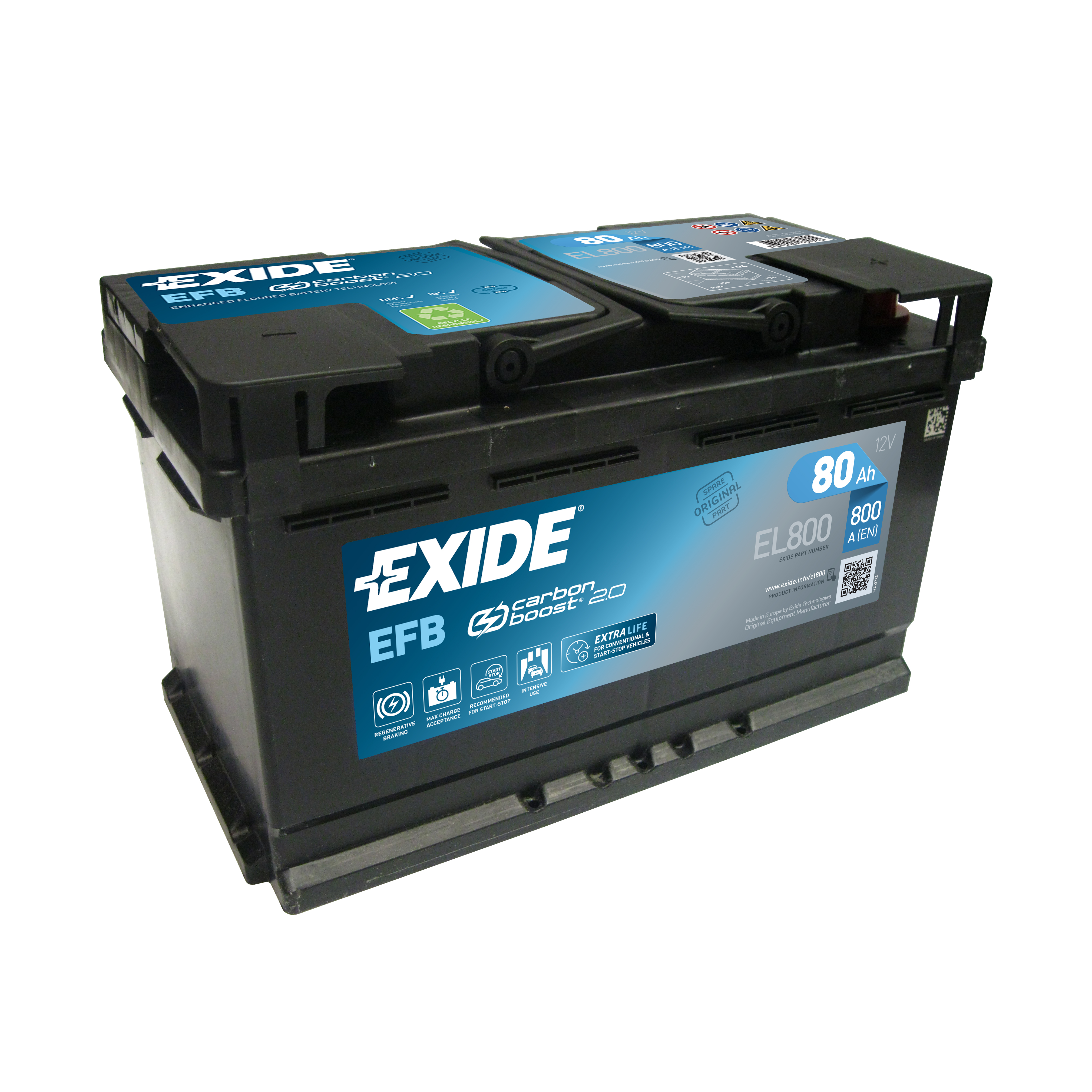 80 Ah/12V EXIDE EFB Euro EL8001