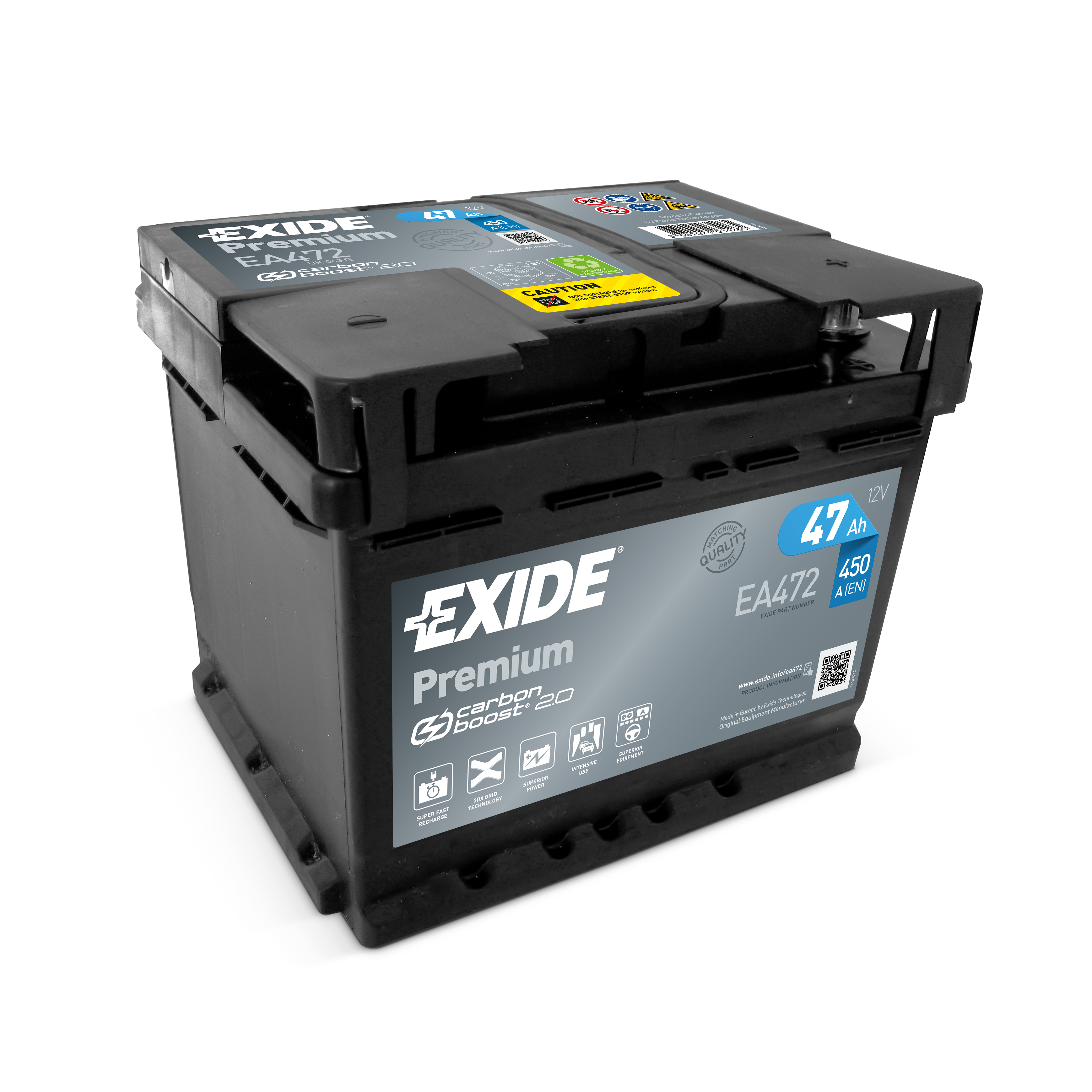 47 Ah/12V EXIDE PREMIUM Euro EA4721