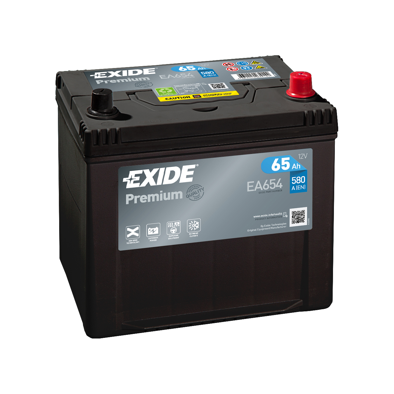 65 Ah/12V EXIDE PREMIUM JIS Euro EA6541