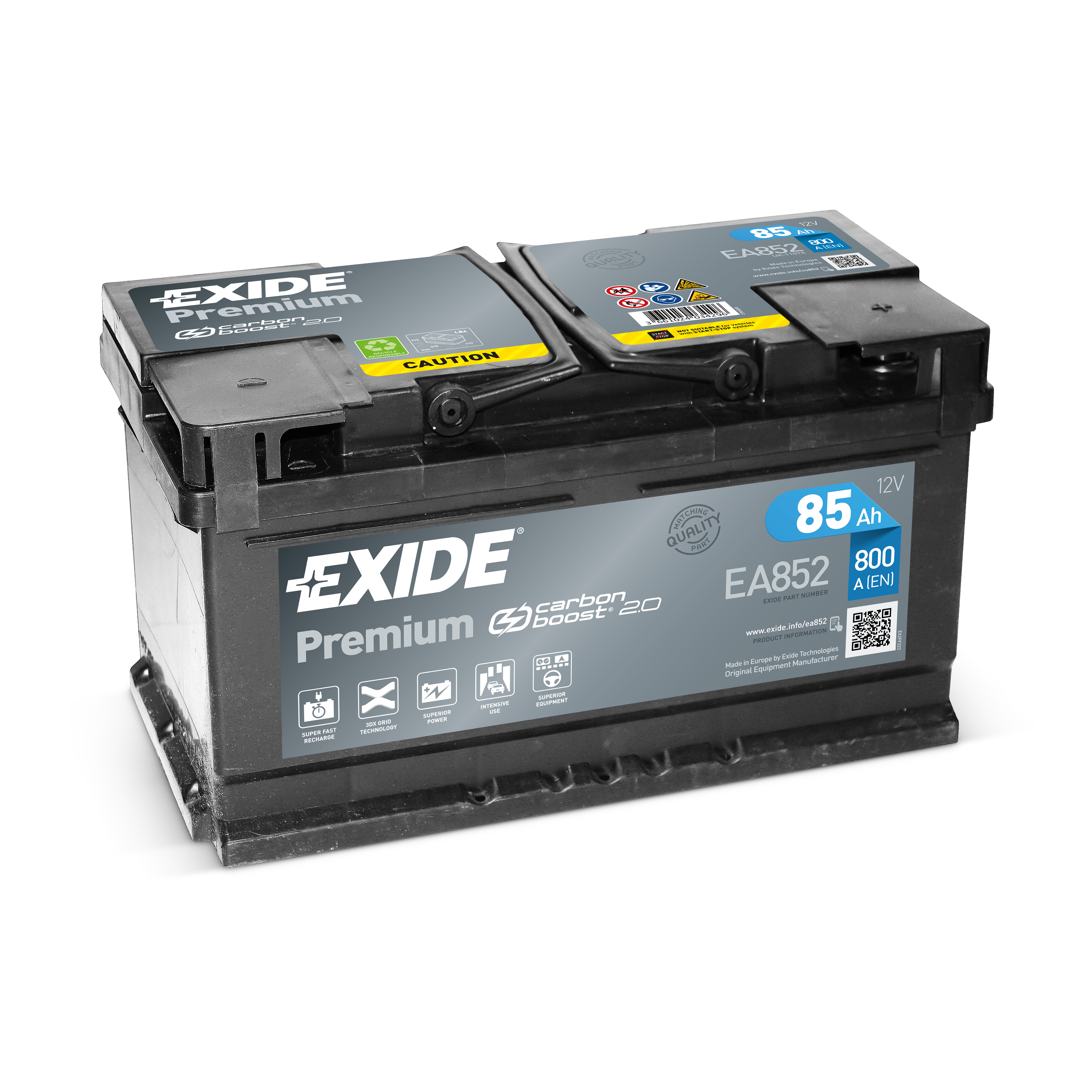 85 Ah/12V EXIDE PREMIUM Euro EA8521