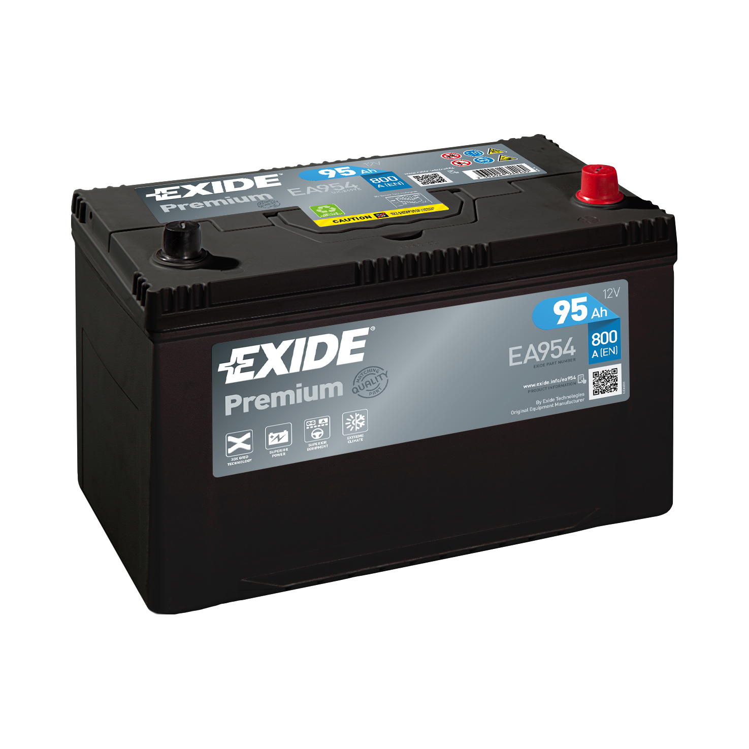 95 Ah/12V EXIDE PREMIUM JIS  Euro EA9541