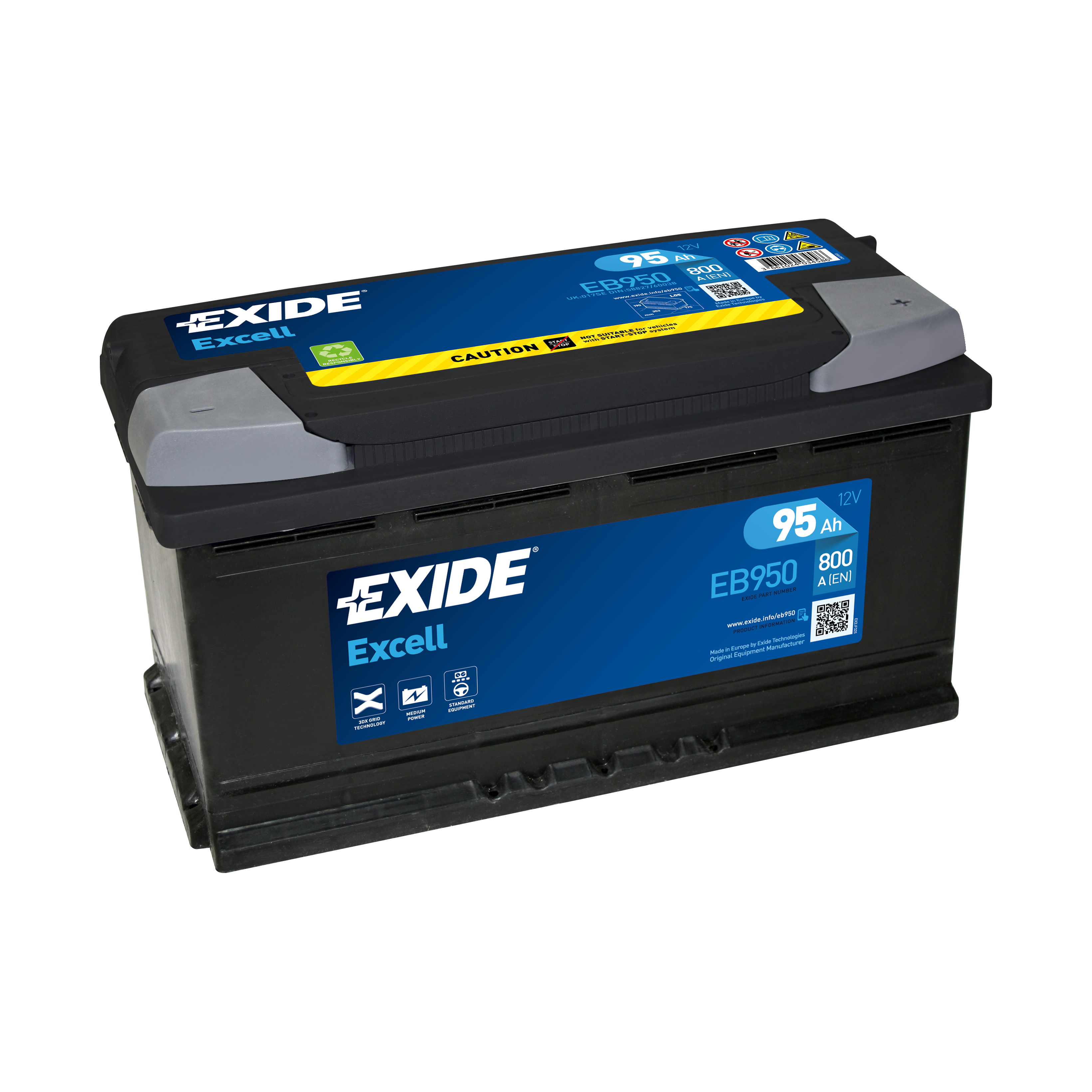 95 Ah/12V EXIDE EXCELL  Euro EB9501