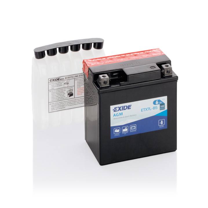 MOTO 6 Ah/12V EXIDE  AGM (0) ETX7L-BS (сухозаряджений)1