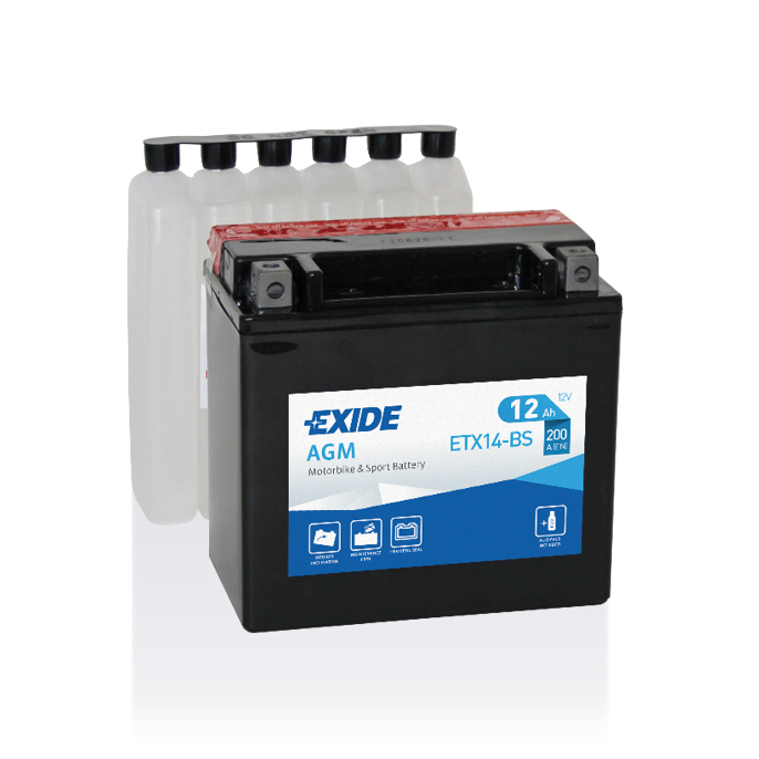 MOTO 12 Ah/12V EXIDE  AGM (1) ETX14-BS (сухозаряджений)1