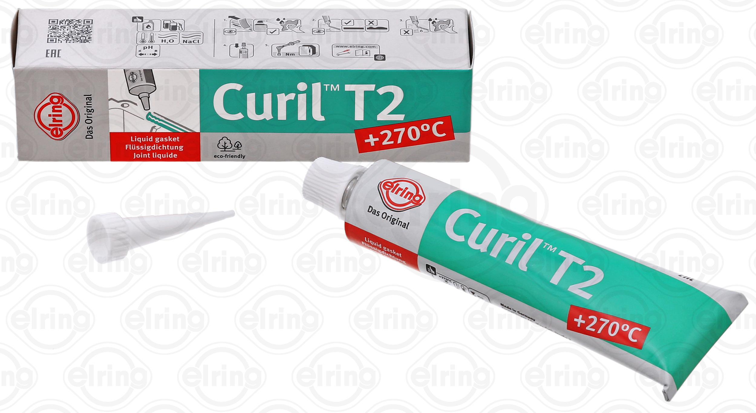 471.081 ELRING Герметик-клей Curil T2 (-55°C +250°C) 70мл (зелений)1