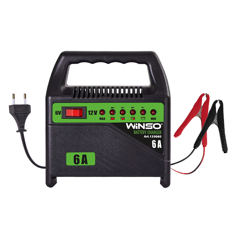 Зарядний пристрій для заряду АКБ,LED індикація,з напр, 6В-12В.Макс.струм підзарядки 6А.Макс.Ем 80Ah1