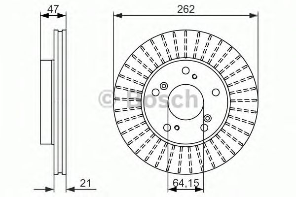 0986479687 BOSCH Гальмівний диск BD15241
