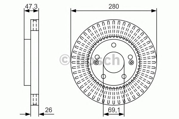 0986479U10 BOSCH Гальмівний диск1