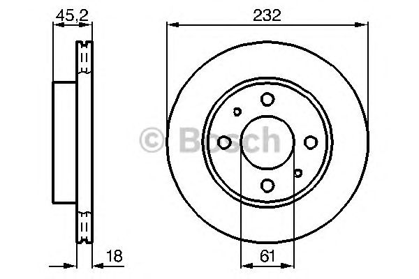 0986478650 BOSCH Гальмівний диск BD5661