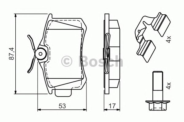 0986494596 BOSCH Гальмівні колодки до дисків BP6171