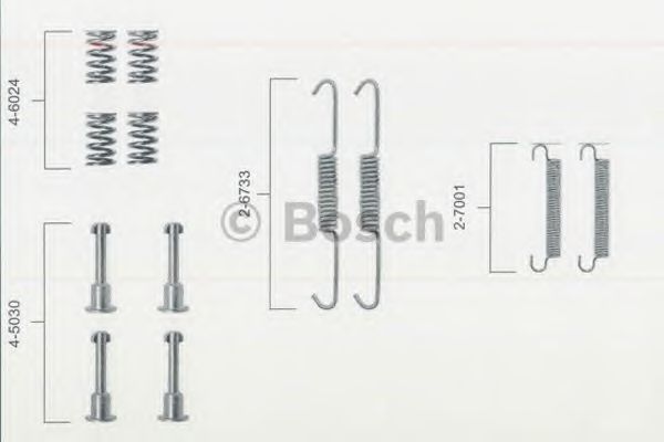 1987475149 BOSCH Монтажний комплект задніх гальмівний колодок1