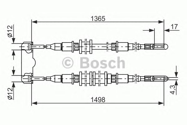 1987477130 BOSCH Трос ручного гальма1