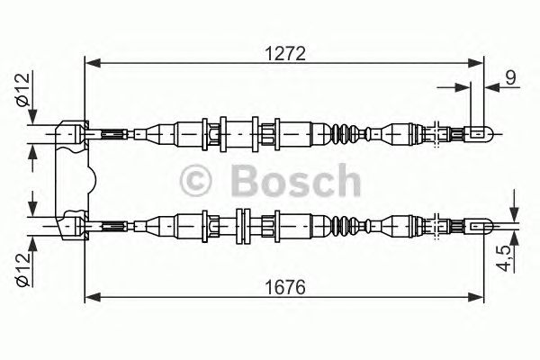 1987477136 BOSCH Трос ручного гальма1