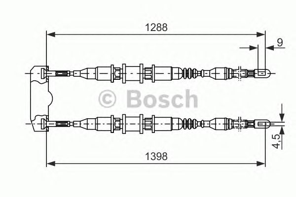 1987477258 BOSCH Трос ручного гальма1