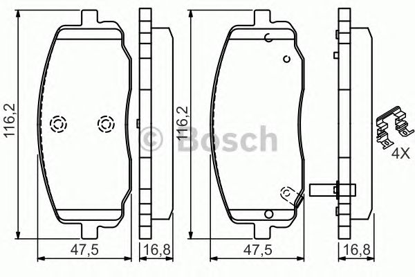 0986494594 BOSCH Гальмівні колодки до дисків BP9741