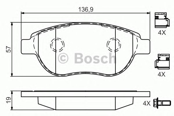 0986494602 BOSCH Гальмівні колодки до дисків BP26890