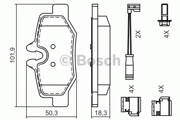 0986494603 BOSCH Гальмівні колодки до дисків BP27030